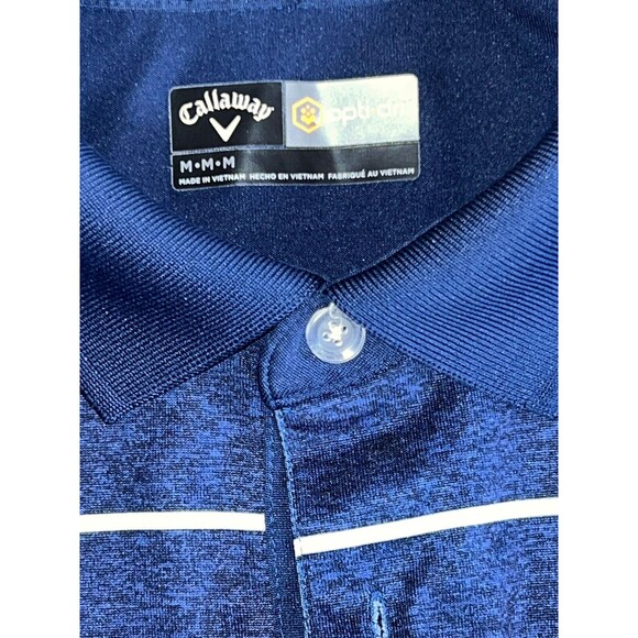 Callaway Size Medium Opti-Dri Stretch Golf Shirt Blue White stripes - Picture 2 of 4
